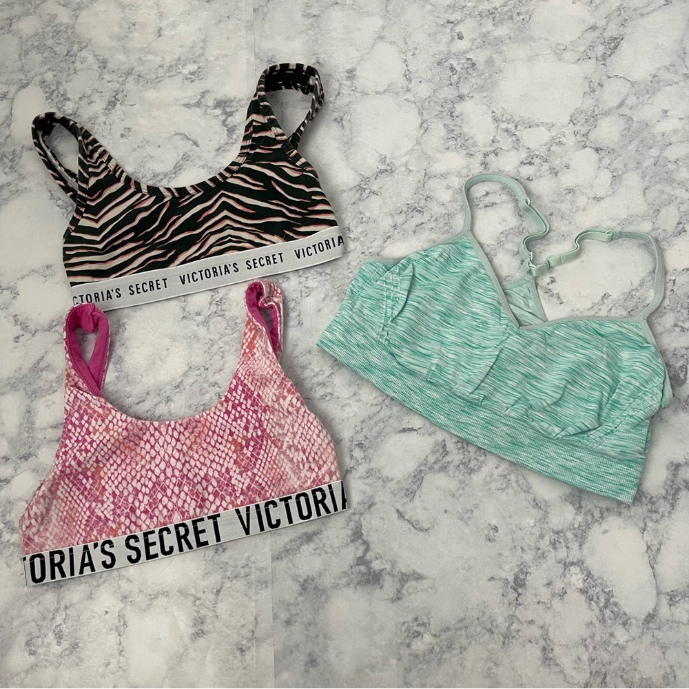 Set of 3 VICTORIA’S SECRET PINK Athletic Sports Bra Tops